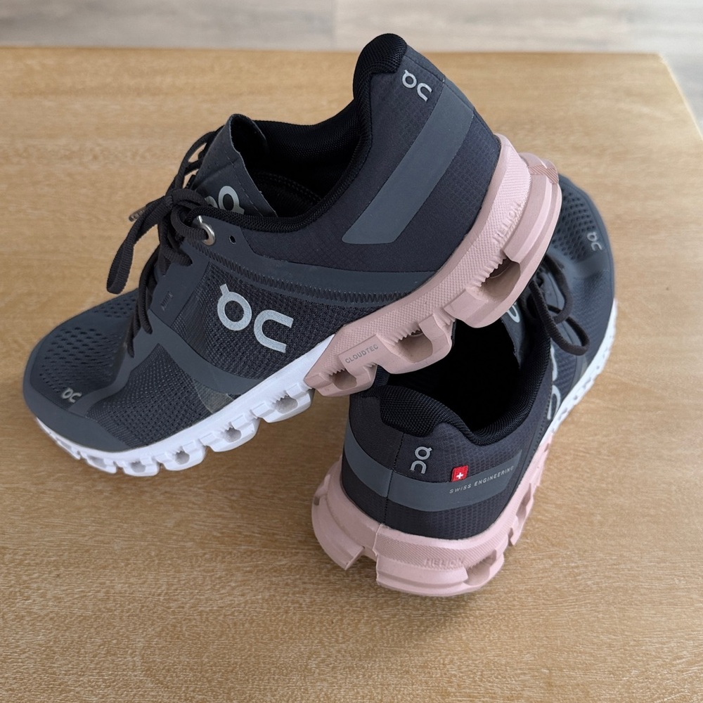 On Running Charcoal and Pink Athletic Shoes - Picture 5 of 5